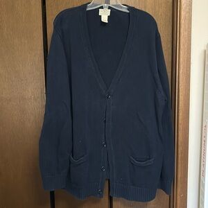 Worn once LL Bean men’s navy cardigan